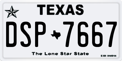 TX license plate DSP7667