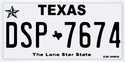 TX license plate DSP7674