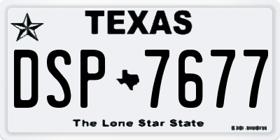 TX license plate DSP7677