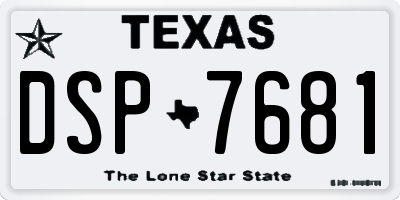 TX license plate DSP7681