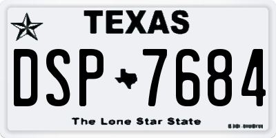 TX license plate DSP7684
