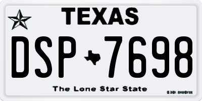 TX license plate DSP7698