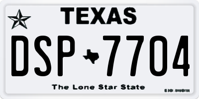 TX license plate DSP7704