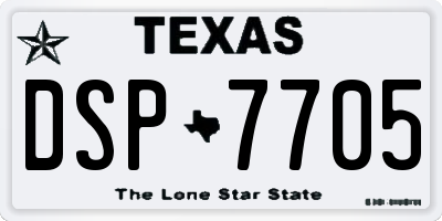 TX license plate DSP7705