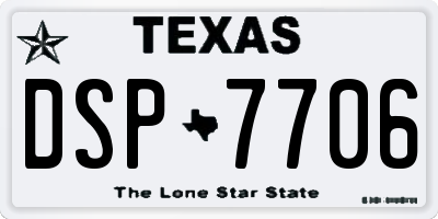 TX license plate DSP7706