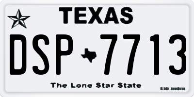 TX license plate DSP7713