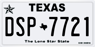 TX license plate DSP7721