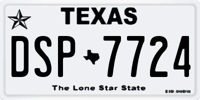 TX license plate DSP7724