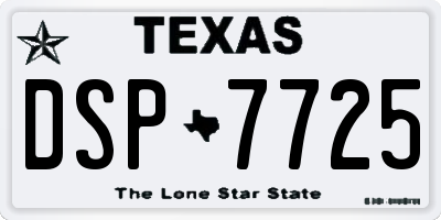 TX license plate DSP7725