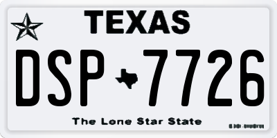 TX license plate DSP7726