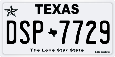 TX license plate DSP7729