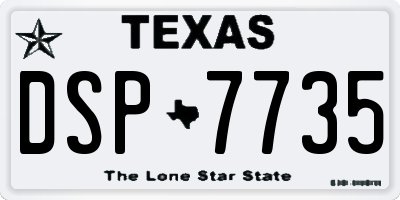 TX license plate DSP7735