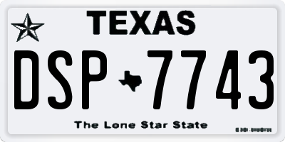 TX license plate DSP7743