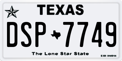 TX license plate DSP7749