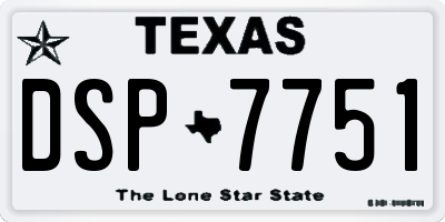 TX license plate DSP7751