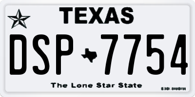 TX license plate DSP7754