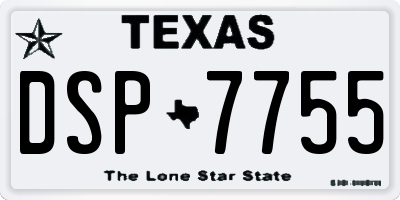 TX license plate DSP7755