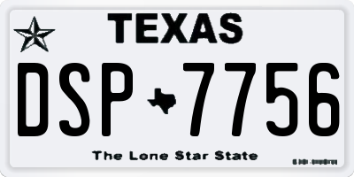 TX license plate DSP7756
