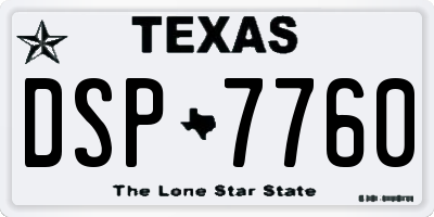 TX license plate DSP7760