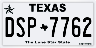 TX license plate DSP7762