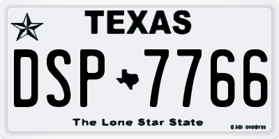 TX license plate DSP7766