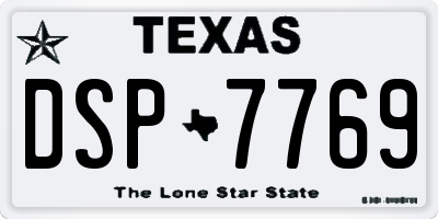 TX license plate DSP7769