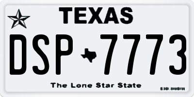 TX license plate DSP7773