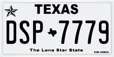 TX license plate DSP7779