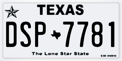TX license plate DSP7781