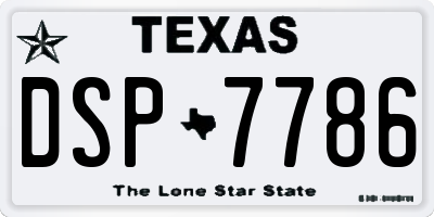TX license plate DSP7786