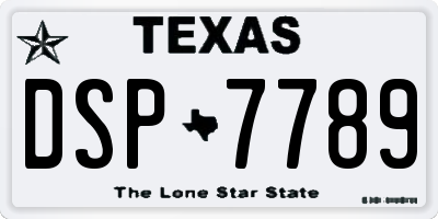 TX license plate DSP7789