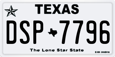 TX license plate DSP7796