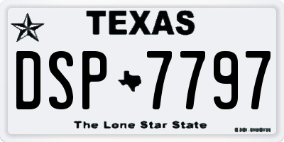 TX license plate DSP7797