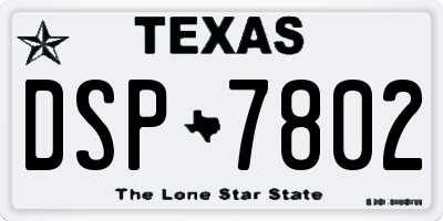 TX license plate DSP7802