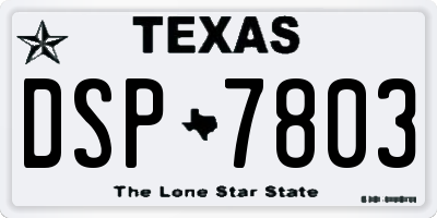 TX license plate DSP7803