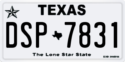 TX license plate DSP7831