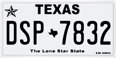 TX license plate DSP7832