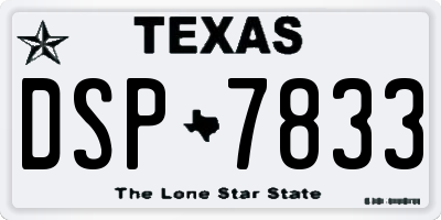 TX license plate DSP7833