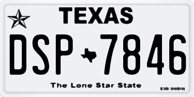 TX license plate DSP7846