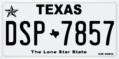 TX license plate DSP7857