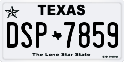 TX license plate DSP7859