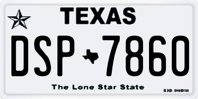 TX license plate DSP7860