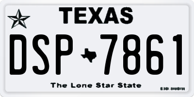 TX license plate DSP7861