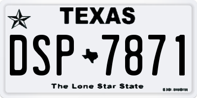 TX license plate DSP7871
