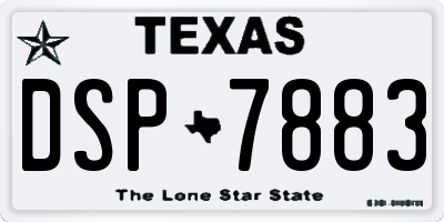 TX license plate DSP7883