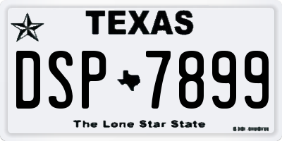 TX license plate DSP7899