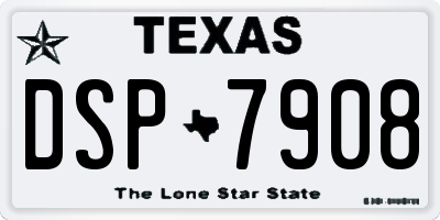 TX license plate DSP7908