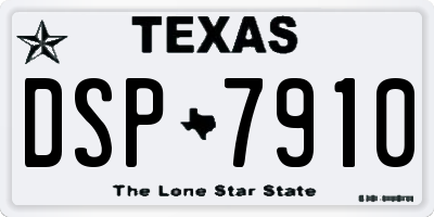 TX license plate DSP7910