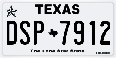 TX license plate DSP7912