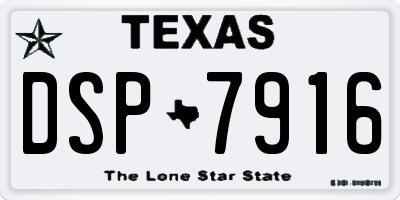 TX license plate DSP7916